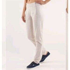 LULULEMON Rejuvenate Sweatpants French Terry •6• Heathered Dune Beige Zip Pocket